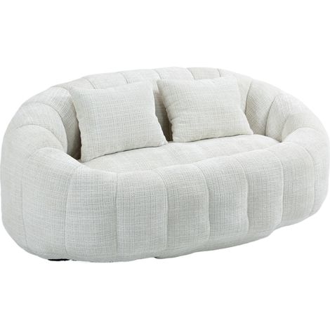 Divano pouf Bean Bag in ciniglia beige con imbottitura in memory foam, senza montaggio (1/5)