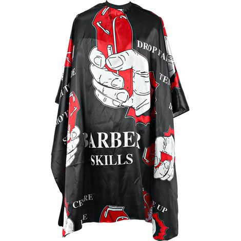 Tablier de coiffure imperméable et respirant, cape de barbier (160 x 140 cm), noir (1/5)
