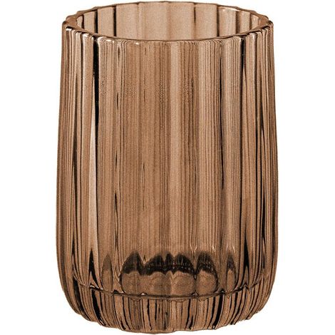 COSMIC Toothbrush Holder, Tumbler, Resistant Glass, Ambar rose, Lido Collection