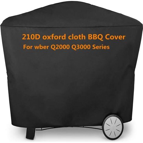 112.4x64.1x95.6cm Housse de protection imperméable pour Barbecue Weber série Q2000 Q3000 Q300, housse de prot (1/4)