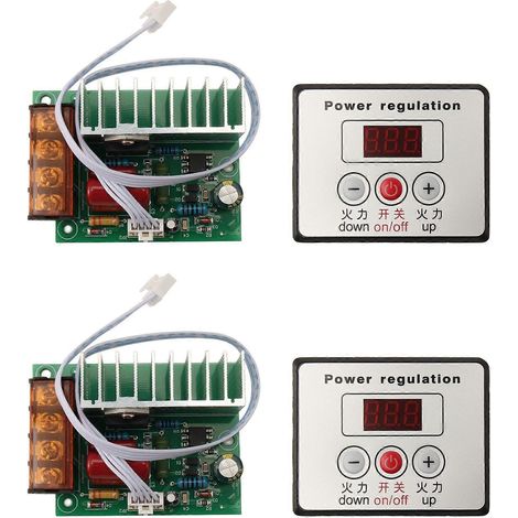 Régulateur de tension SCR 2 x 4000 W pour moteurs de chauffe-eau, variateur de vitesse et de température avec interrupteur (1/5)