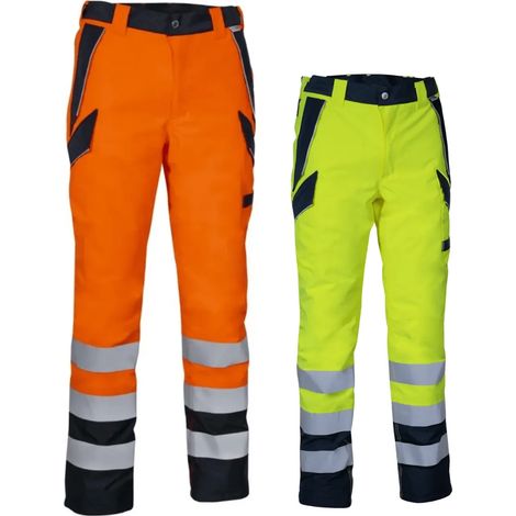 Pantaloni Alta Visbilita Imbottiti Cofra Evanton Giallo-Navy 64