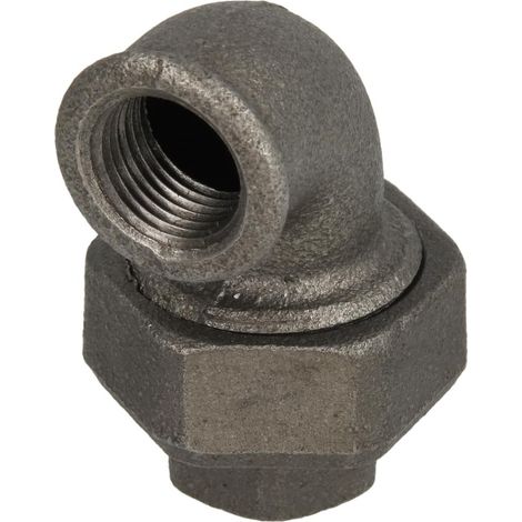 Raccord coudé 90° fonte malléable noir 1'' FF/FF étanchement plat