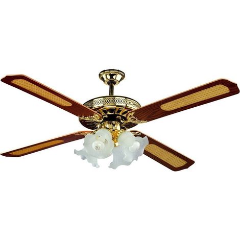 VENTILATORE A SOFFITTO "OLD AMERICA" CON TELECOMANDO +4 LUCI Diametro 130 CM (1/6)