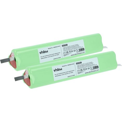 vhbw 2x batería compatible con Velux persiana claraboya y persianas enrollables, ventanas solares (2200 mAh, 10,8 V, NiMH)