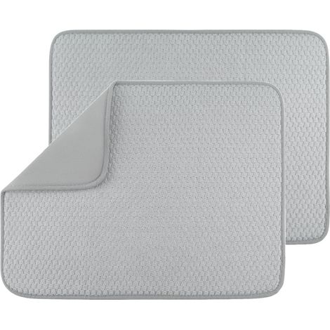 Lot de 2 tapis de séchage en microfibre à séchage rapide pour la vaisselle de cuisine - Accessoires de table - Lavable en machine (1/5)