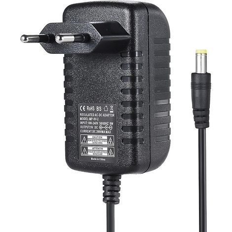 9V 2A Netzteil-Adapter-Konverter für Gitarre, Bass, Effektgeräte, 100240V Eingang