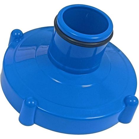 Adapter für Kanister-Poolsauger 80 mm Schraubanschluss auf 32 mm Schlauch Blau kompatibel INTEX 11238/ 11238A Adapter. (1/4)