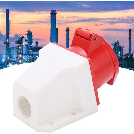 Prise industrielle triphasée 5 broches 16 A, étanche à la poussière, aux explosions et à l'eau, pour montage en surface (220-380 V / 240-415 V). (1/5)
