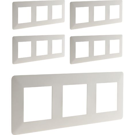 Lot de 5 triples plaques de finition horizontales - Blanches - Artezo - Zenitech