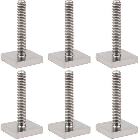 6pcs T-Track Adaptateur M6x35mm Boulons en Acier Inoxydable 20x20mm Boulons à Tête Carrée Barre pour Toit de Voiture Toit Box Rail Carrier (1/5)