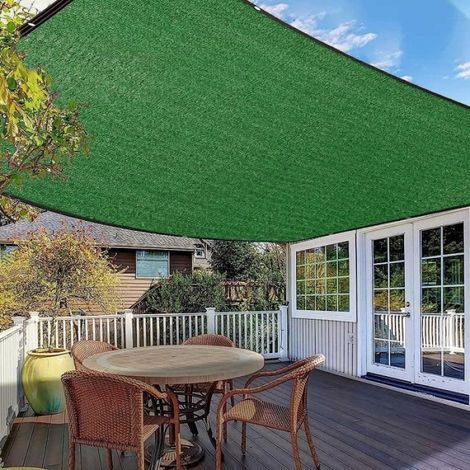 Filet d'ombrage Vert, Voile d'Ombrage Rectangulaire Toile d'ombrage 75% Filet Solaire résistant aux d'ombrage Pare-Soleil, 2 x 4m (1/4)