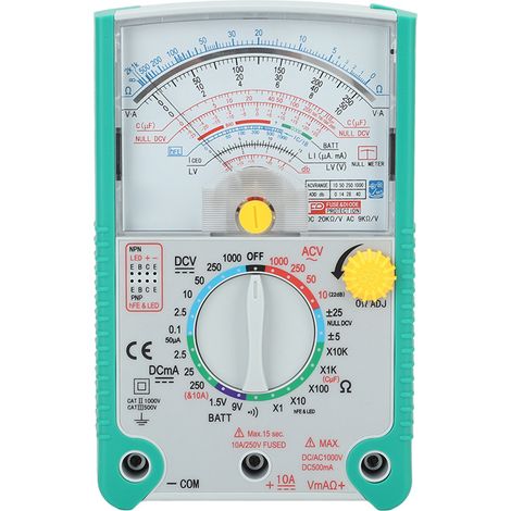 Multimètre analogique MT-2017N, testeur universel anti-thermique pour réparation électroménager, mécanique robuste, livré avec pile adaptée. (1/5)