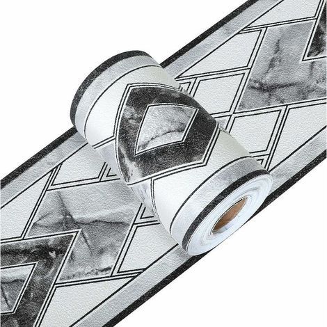 Sticker mural décoratif, bordure adhésive bleue, bordure adhésive 3D, frise murale, bordure noire autocollante imperméable pour la décoration des murs de la cuisine, de la salle de bain, du plafond. (1/5)
