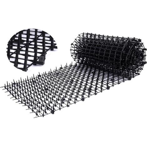 Tapis répulsif pour chats avec picots en plastique pour empêcher les chats de s'approcher, 2 m x 30 cm, noir, 1 pièce (1/4)