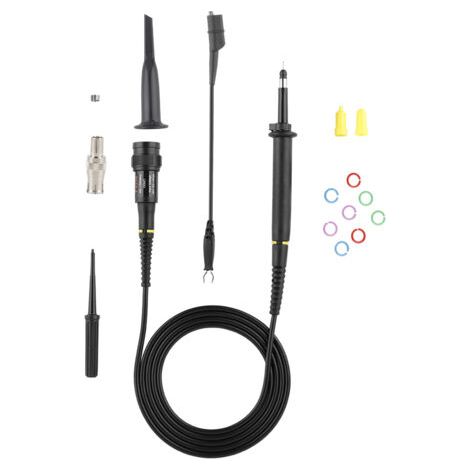 Kit de sonde haute tension P4250 pour oscilloscope, rapport de réduction 100:1, 2 kV, 250 MHz, pinces crocodiles et câbles de test BNC.