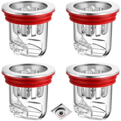 4 Pièces Clapet Anti Odeur, Transparent Anti-Odeur Drain de Sol Douche pour Machine à Laver, Trous de Drainage, Salles de Bains et Cuisines
