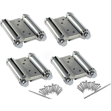 Charnières de porte battante en acier inoxydable, 2 paires,3 pouces pour comptoir de café de salon, Double Action, réglable, fermeture automatique parfaite (1/3)