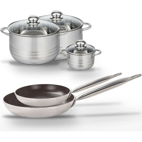 Lot Poêles 24/28 cm & Faitouts 12/20/24 cm Elo Bistro Line (1/5)