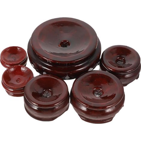Support Décoratif en Bois Marron pour Boules de Cristal Rondes, Socles D'affichage 6pcs, Gain de Place pour Décoration et Rangement Quotidien la Maison (1/5)