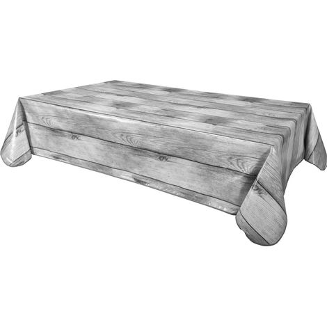 Nappe en toile cirée rectangulaire effet bois – Dimensions 140 x 200 cm – Imperméable et anti-tâches – Confectionnée en France – CPM