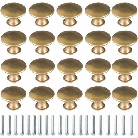 20 pomos de latón vintage para muebles, tiradores para cajones y puertas, tiradores vintage para cajones, armarios, roperos y muebles de cocina (1/5)