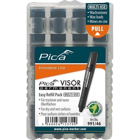 Set di mine per pennarello permanente VISOR VISOR Industrial nero Pica (1/4)