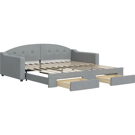 Maison Exclusive - Divano Letto Estraibile Cassetti Grigio Chiaro 100x200 Tessuto