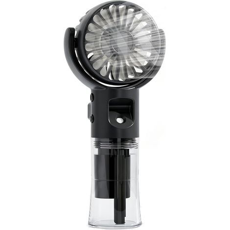Mini Ventilateur Brumisateur-Rechargeable-Faible bruit-Rafraîchissement-En extérieur-Journée chaude-Mode compact-Noir (1/5)