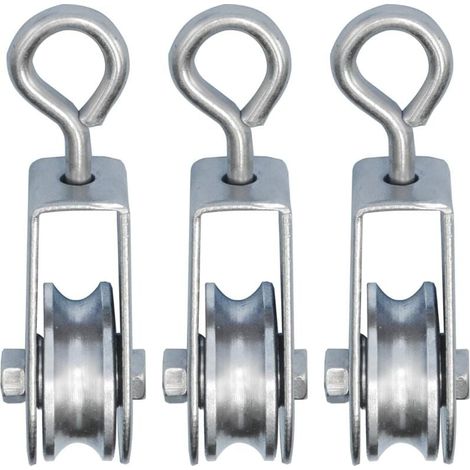 3 Mini Poulie avec Roulements à Billes, ø 28mm, pour corde de 6 mm, Roulement 30kg-LIAIKI