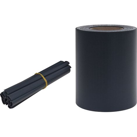 Grillage rouleau,Écran d'intimité de jardin PVC 35x0,19 m Gris foncé mat (1/5)