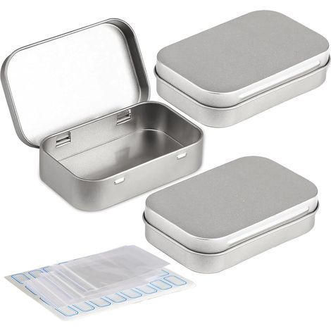 Rectangular Metal Boxes with Lids, Tin-Plated Steel, for Cosmetic Storage (1/5)