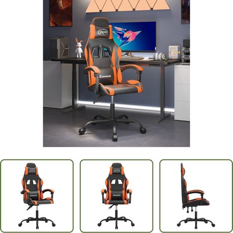 Gamingstuhl Kunstleder - Gaming-Stuhl Schwarz und Orange Kunstleder (1/5)