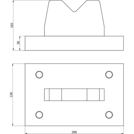 Bloc en V presses d'atelier 30 t 206 x 130 x 105mm MW Tools PBL30T
