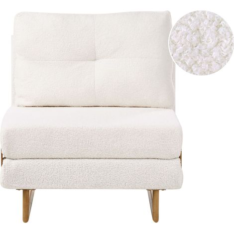 1-Sitzer Schlafsofa JERSLEV Bouclé Cremeweiß