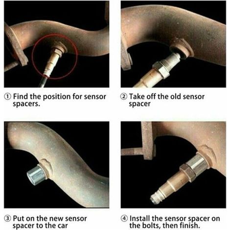 Satz mit 2 O2-Sensoren, Sauerstoffsensor für Autos, Motorkontrollleuchte-Eliminator-Adapter M18x1,5 (1/5)