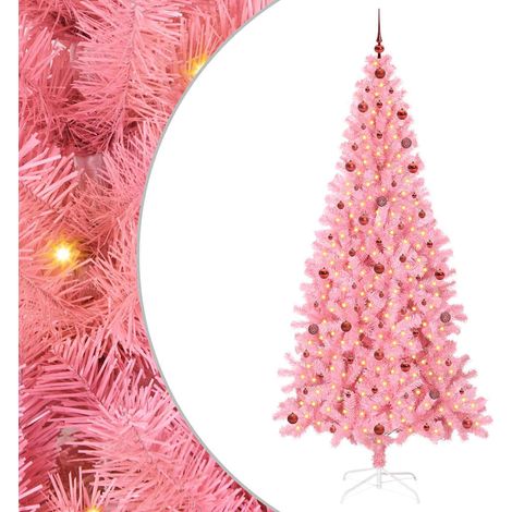 Árbol de Navidad con 300 LED con soporte Rosa 240 cm PVC vidaXL (1/5)