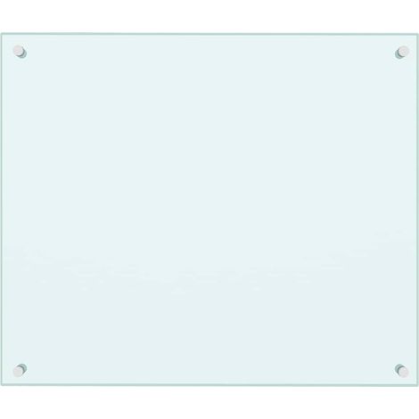 vidaXL Protección salpicaduras cocina vidrio templado color leche 70x60 cm (1/2)