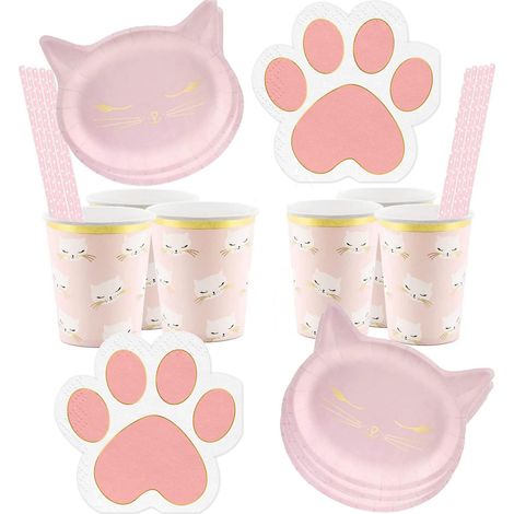 Vaisselle de fête pour chat, 56 pièces, pour 12 personnes (1/5)