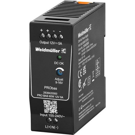 Weidmüller Stromversorgung PRO BAS 60W 12V DC 5A Schraubanschluss