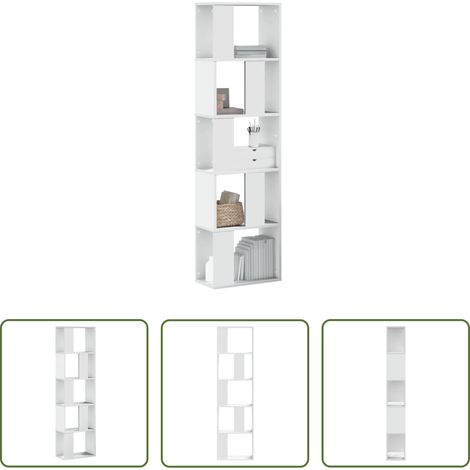 Bücherregal Weiß - Bücherregal 5 Böden Weiß 45x23,5x162,5 cm Holzwerkstoff (1/5)