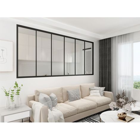 Verrière - 6 Vitrages - L: 233cm H: 105cm - Acier Ultra Fin - Noir Mat (RAL 9005) - Livrée Montée (1/5)