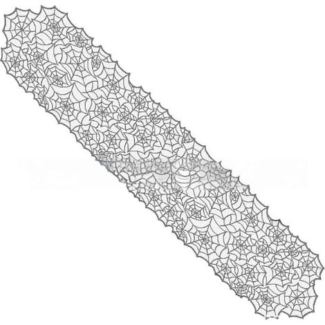 Chemin de table gothique en dentelle pour Halloween, motif toile d'araignée, en polyester, accessoire de fête noir. (1/5)