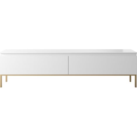 Selsey BEMMI - TV-Lowboard, Weiß mit goldenen Metallbeinen, 175 cm (1/5)