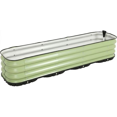Aoodor Galvanisiertes Hochbeet-Kit mit Selbstbewässerungssystem, Metall-Gartenpflanzboxen mit Drainage-Pfropfen für Gemüse, Kräuter, Blumen (1/5)