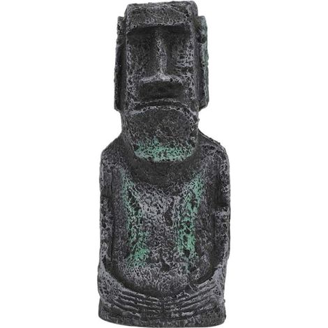 Décor aquarium statue Île de Pâques, ornement résine pour bac à poissons, décoration subaquatique mystique, pièce unique pour aquascaping, taille compacte, ambiance exotique (1/5)