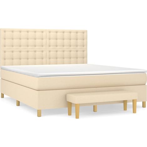 Maison Exclusive - Boxspringbett mit Matratze Creme 180x200 cm St