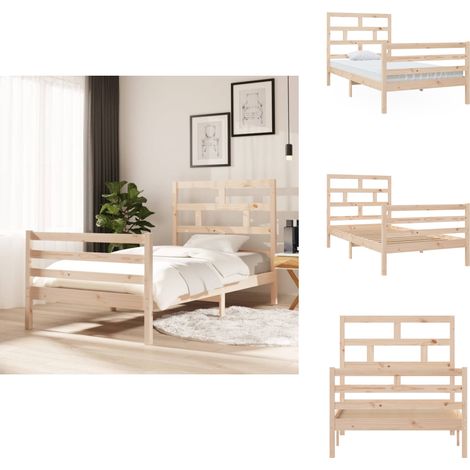 Massivholzbett Kiefer 100x200 cm - Massivholzbette - Kiefernbett - Doppelbett - Holzbett - Bettgestell (1/5)