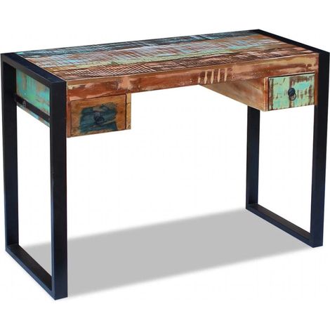 Escritorio mesa mueble de trabajo para ordenador madera maciza recuperada 0502082 (1/5)