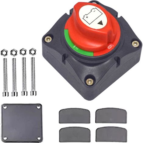 Interrupteur de batterie 12/24 V pour voiture, camion ou camping-car. Coupe-batterie principal avec sectionneur pour bateau, yacht, camion ou camping-car. (1/5)